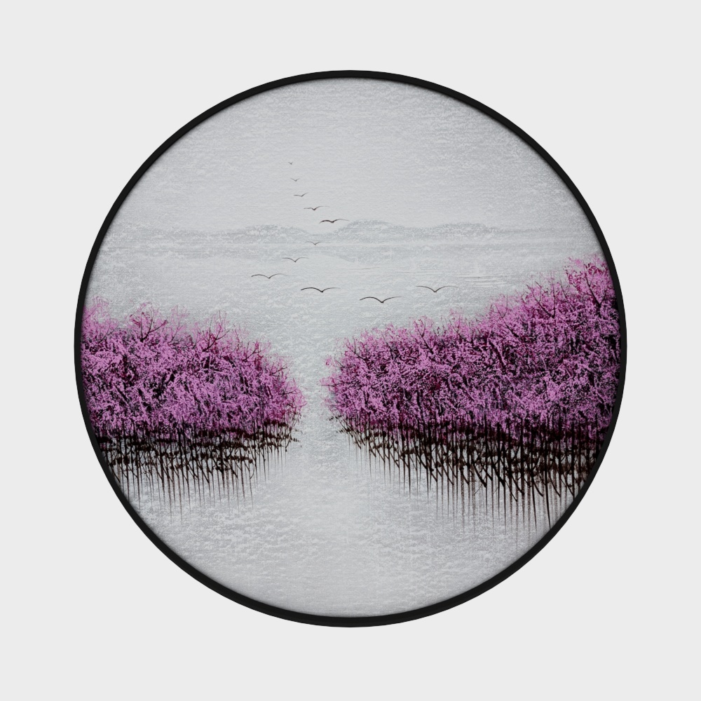 简上-高端油画-玄关装饰画-紫色花海