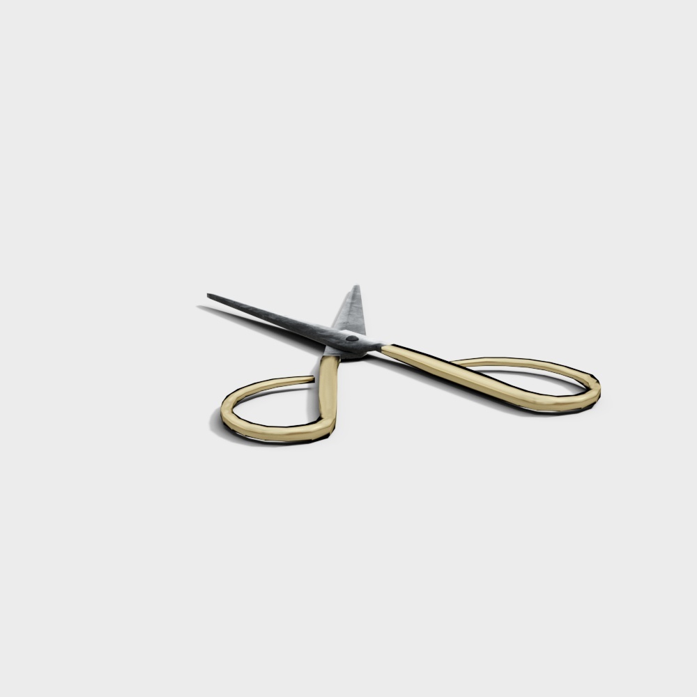现代办公文具-剪刀3D模型