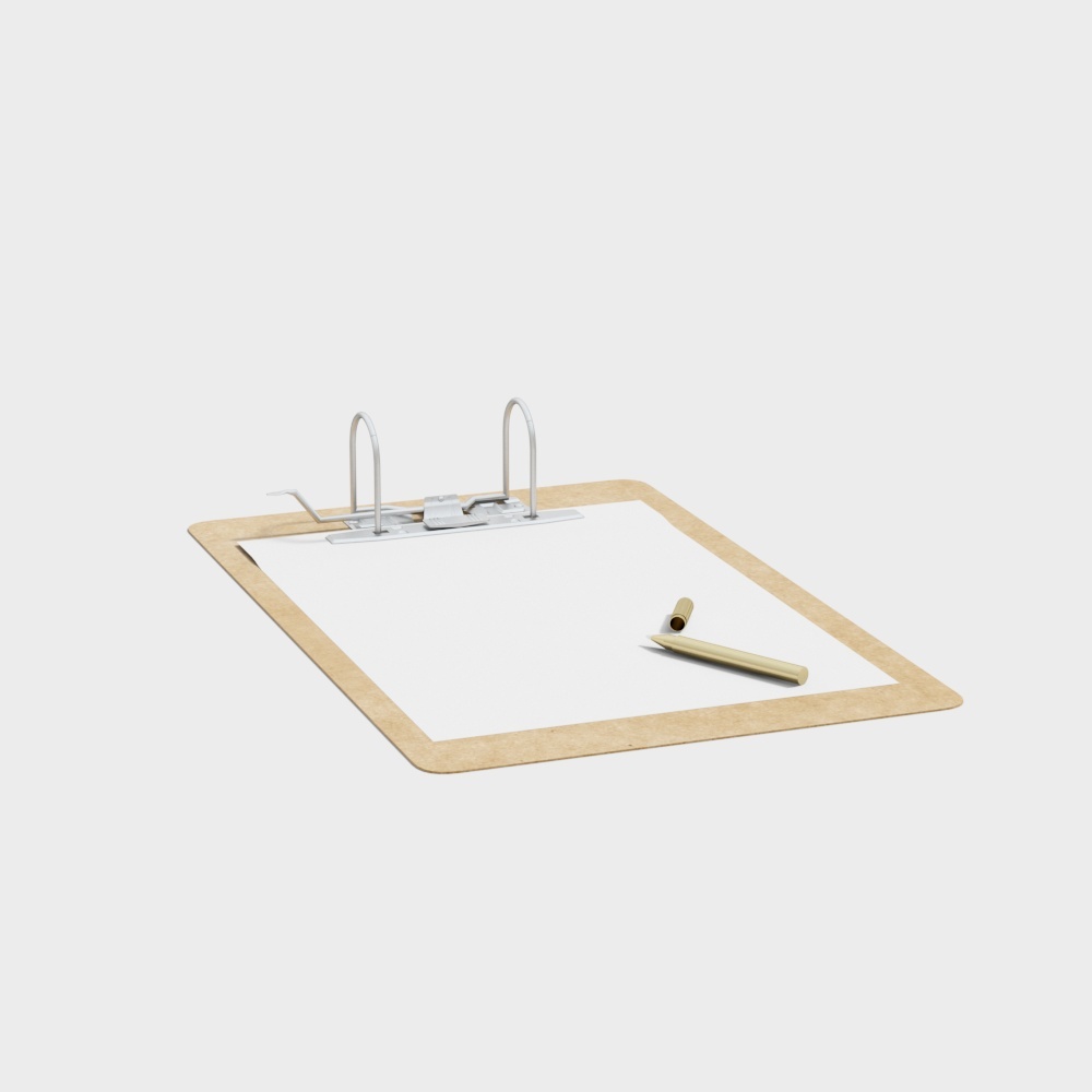 现代办公文具-夹板3D模型