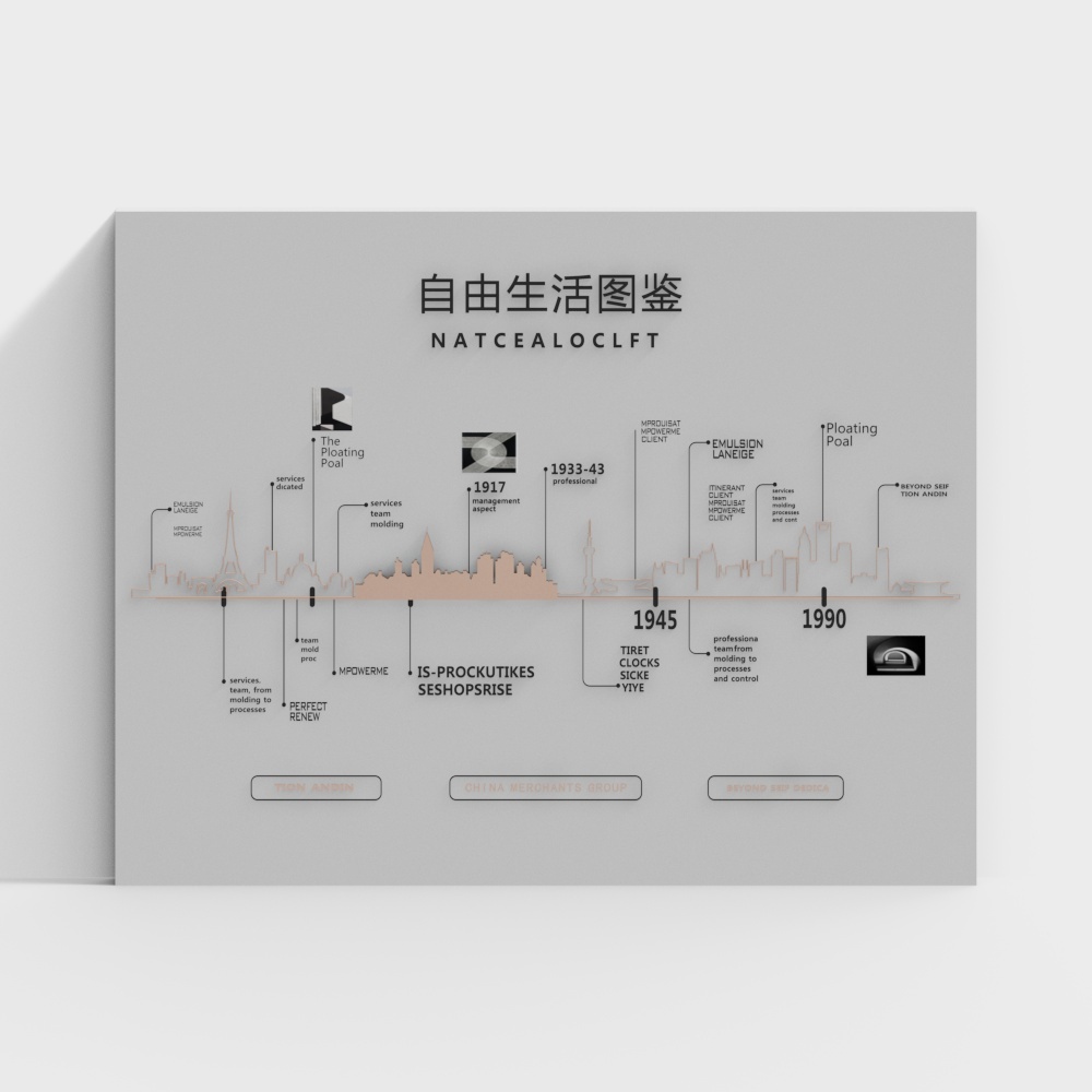 现代展厅文化墙-自由生活图鉴