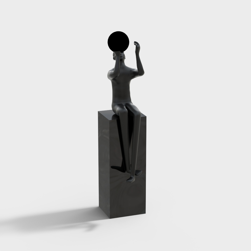 现代人物雕塑-雕塑3D模型