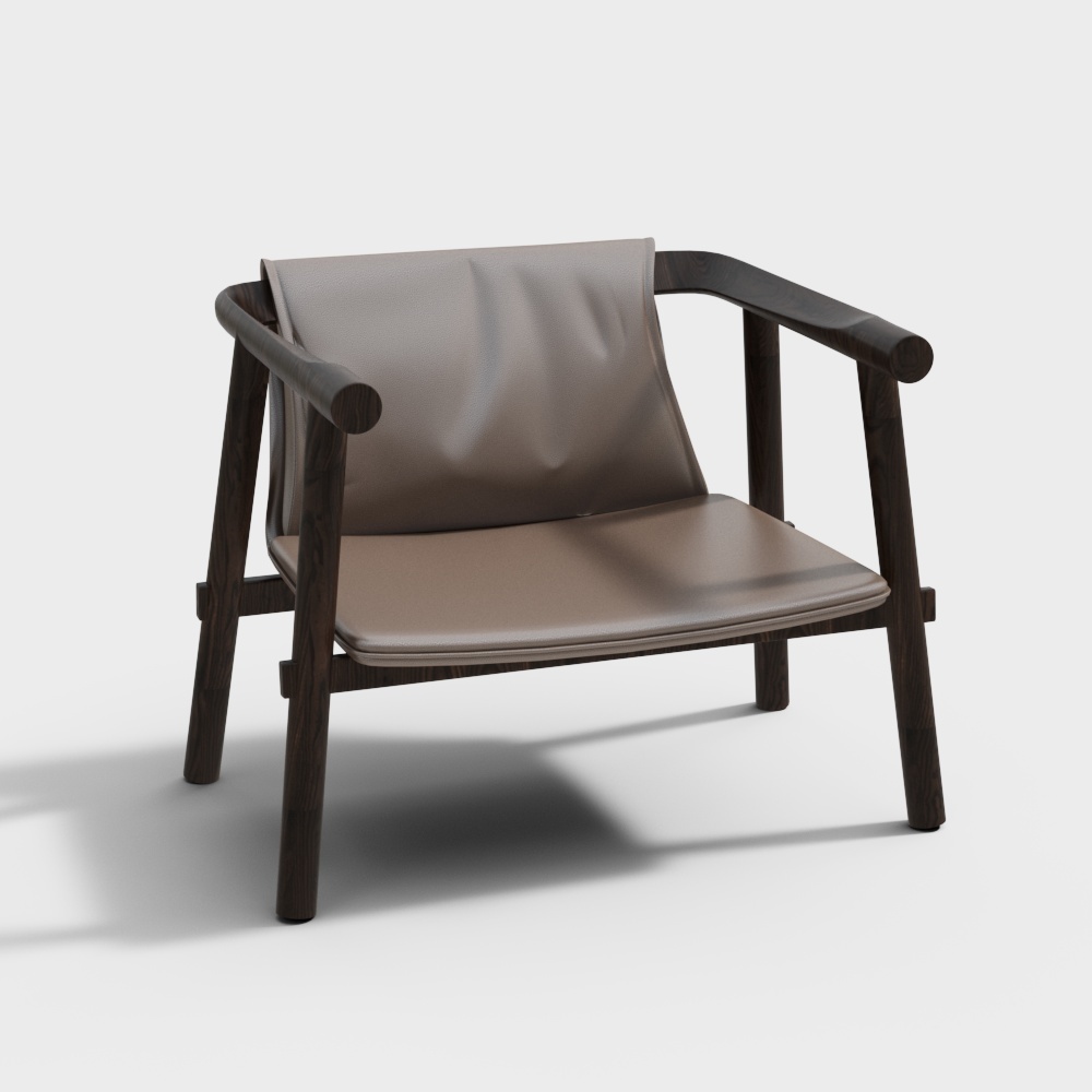 现代皮革休闲椅-有扶手休闲椅
