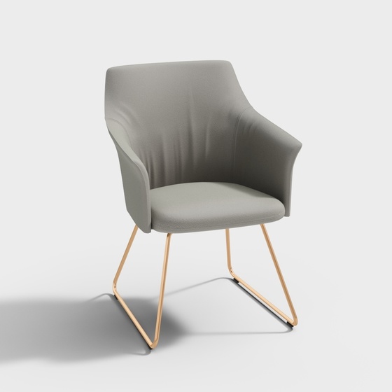 Modern Stylish Office Chair 3D Model in Gray