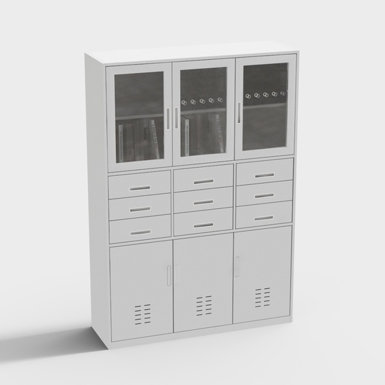 Modern metal file cabinet-six door and nine drawer file cabinet