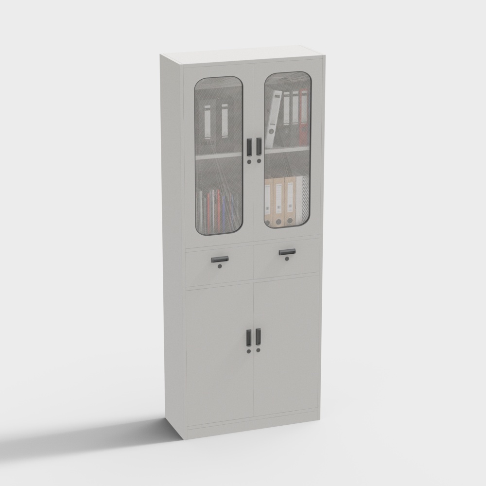 现代文件柜四门两抽3D模型