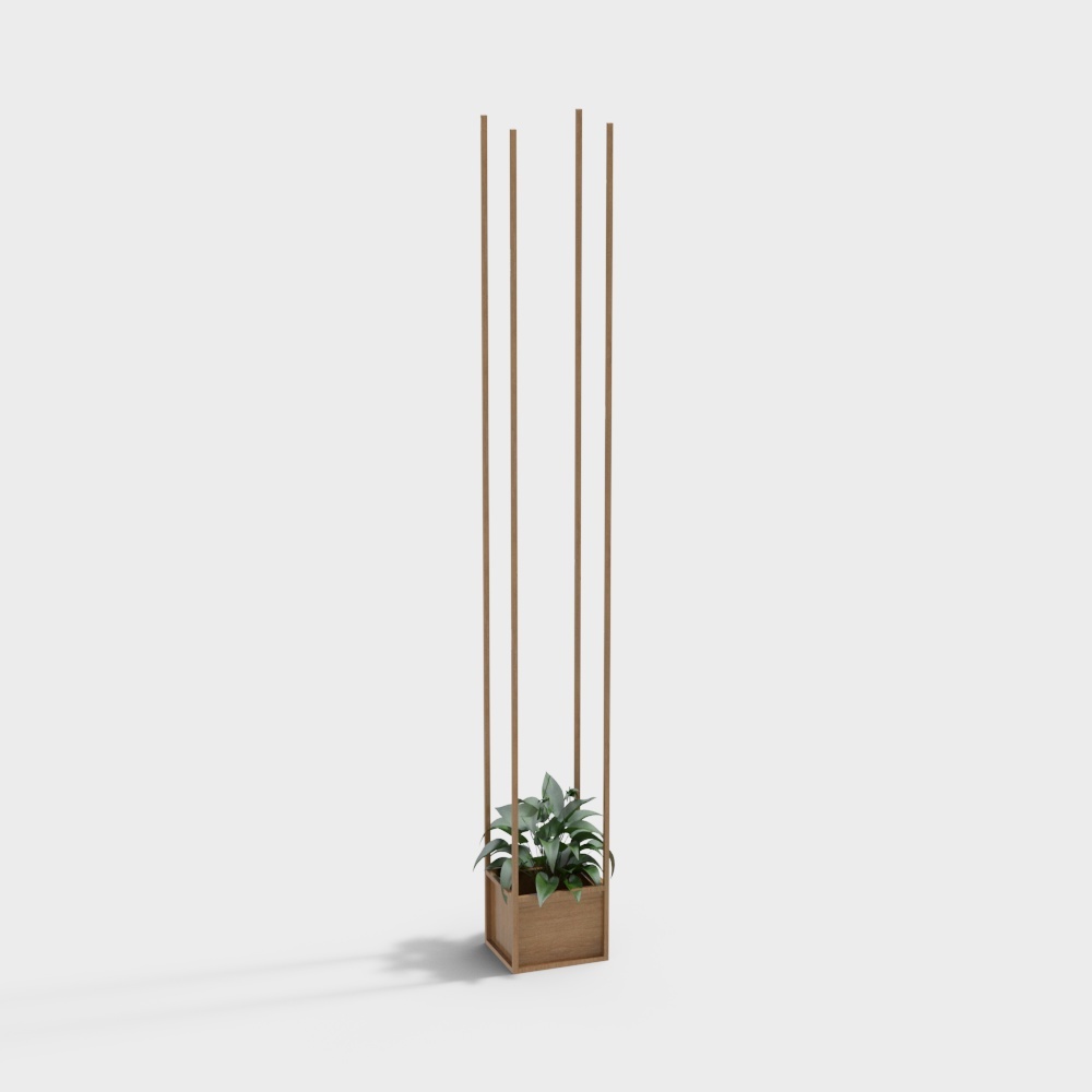 现代绿植盆栽花架吊篮3D模型