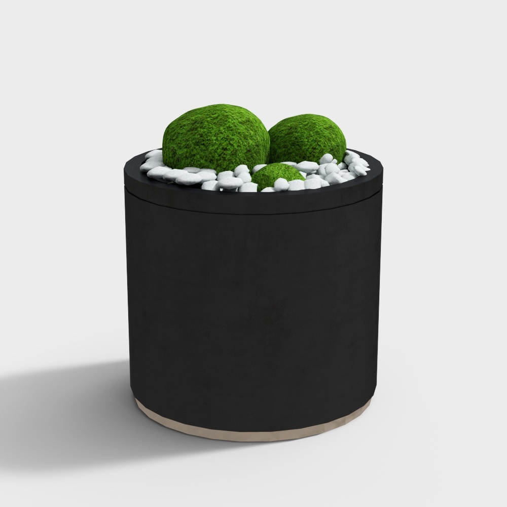 现代绿植花坛盆栽圆