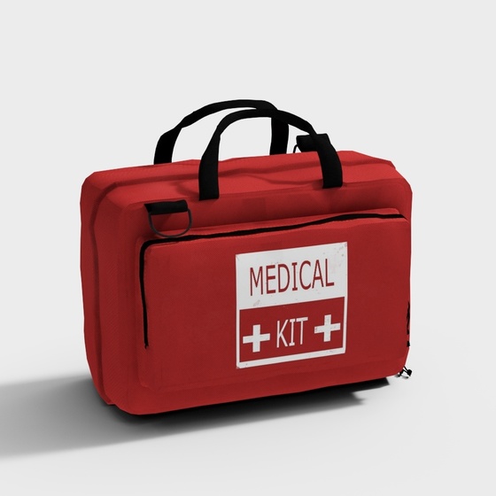 Modern Medical First Aid Kit 3D Model in Earth Color