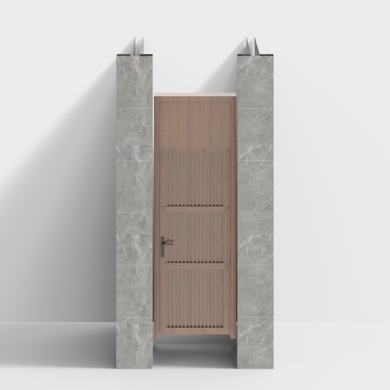 Earth Color Modern Public Toilet Partition Screen 3D Model