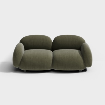现代绿色双人沙发
