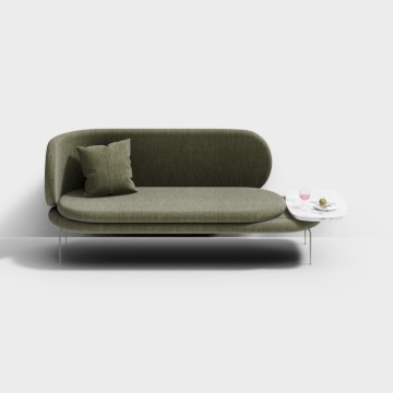 现代极简青色双人沙发3D模型