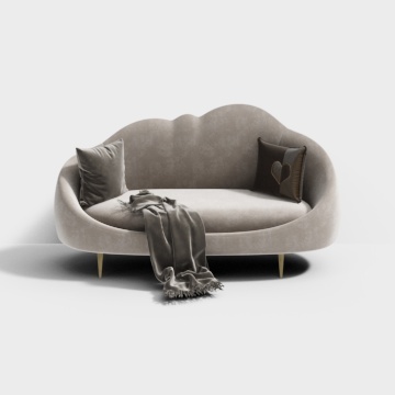 现代米色双人沙发3D模型