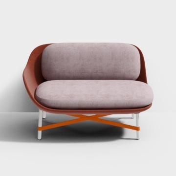 moroso 现代双人红色沙发3D模型