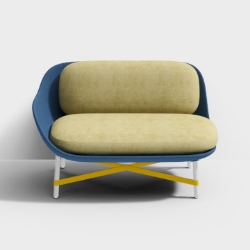 moroso 现代双人沙发-黄色3D模型