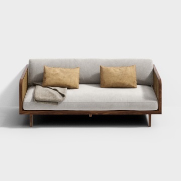 Nordic Natural Style Wooden Leisure Sofa