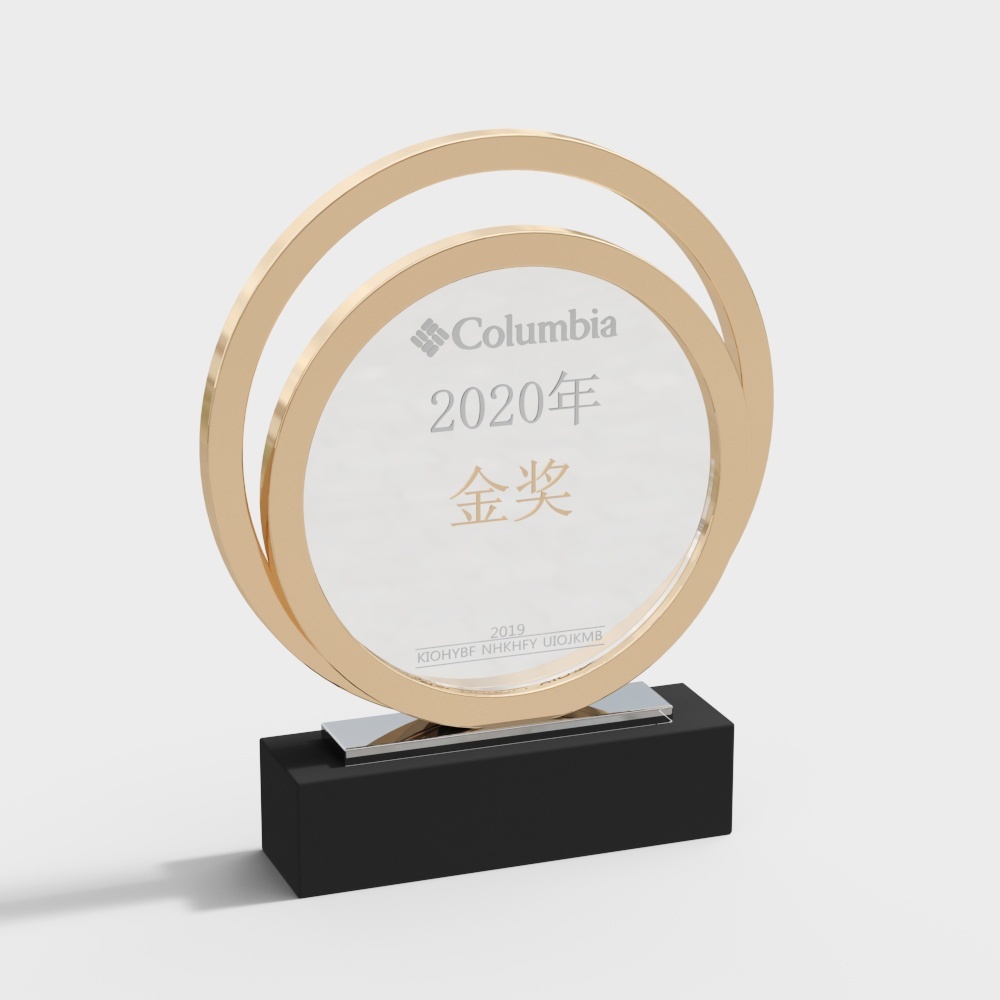 现代奖杯奖牌摆件-金奖3D模型