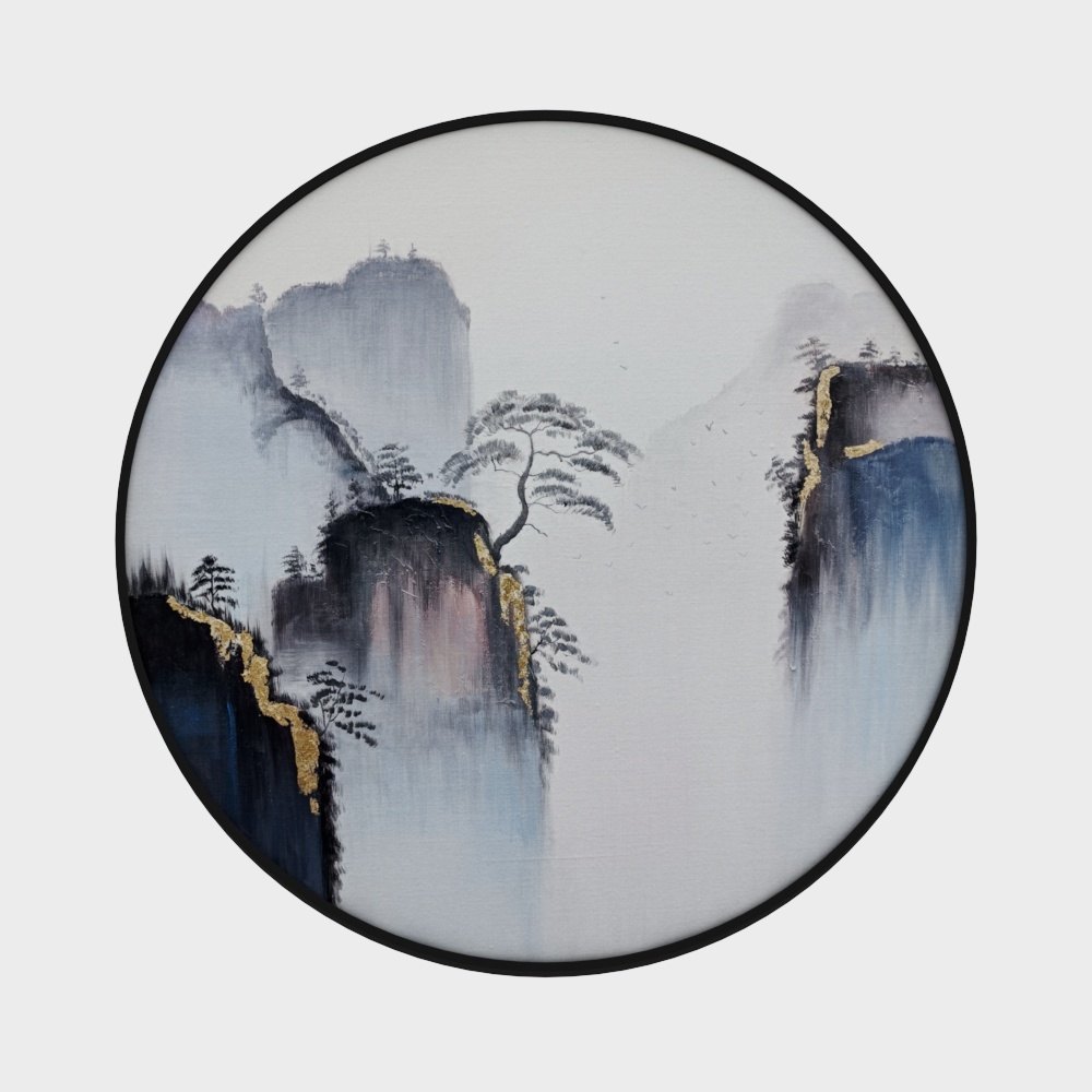 简上-高端油画-玄关装饰画-高山云雾