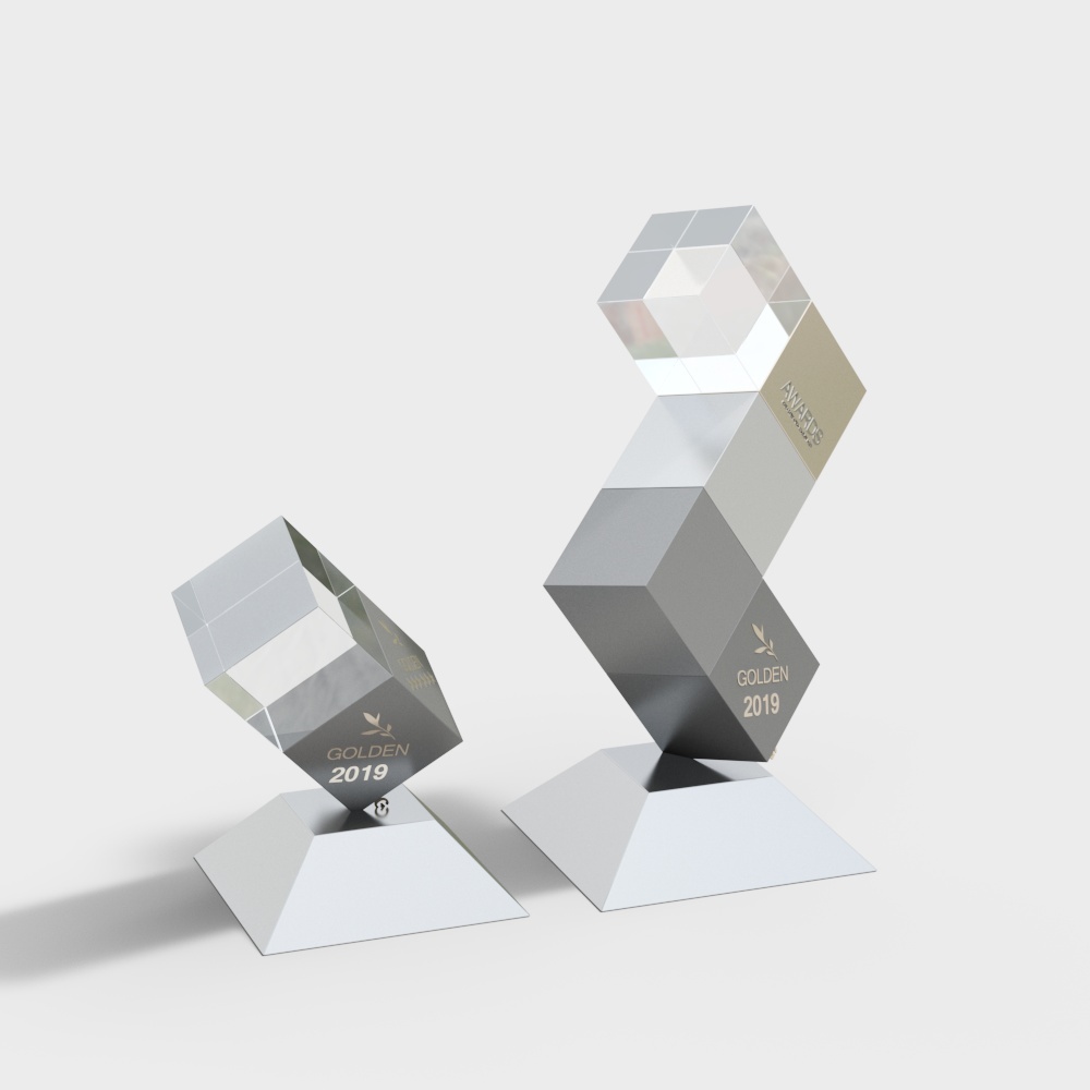 现代奖状奖杯3D模型