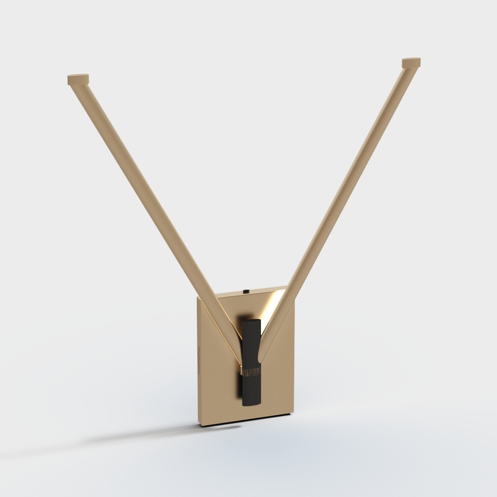 现代线型壁灯V形3D模型