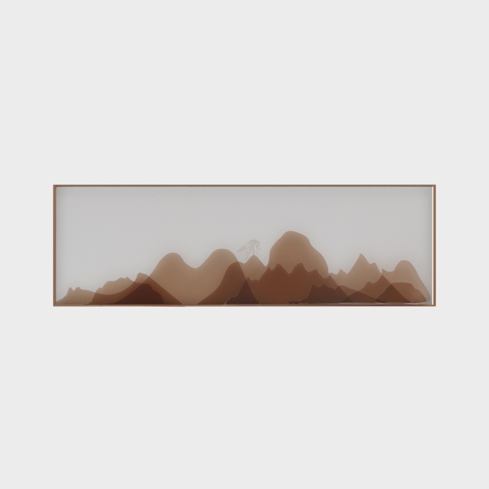 现代山脉立体墙饰挂件-山脉墙饰3D模型