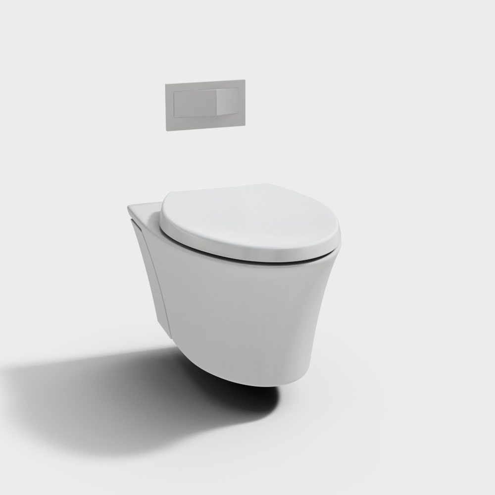 现代马桶坐便器3D模型