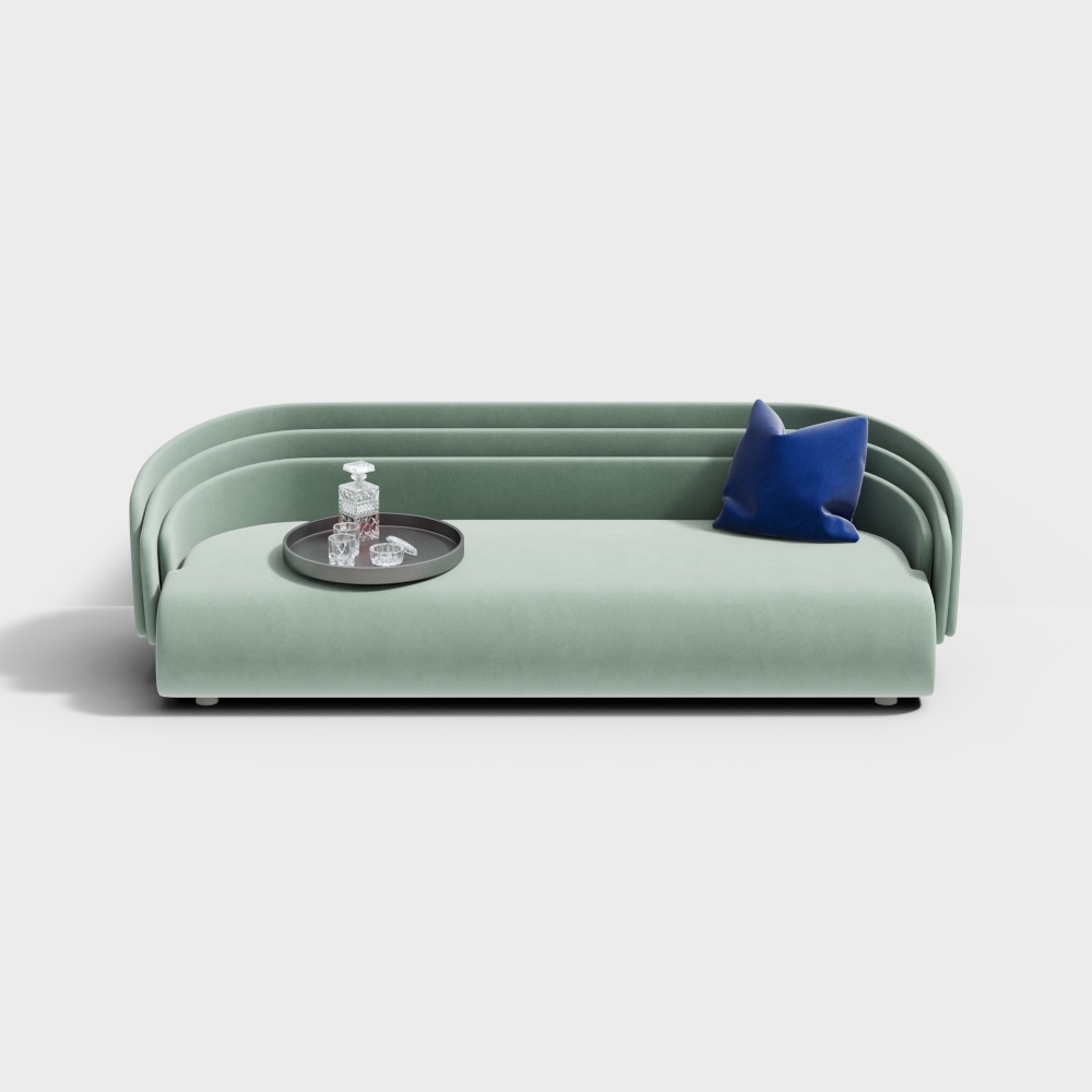 现代简约青色双人沙发3D模型