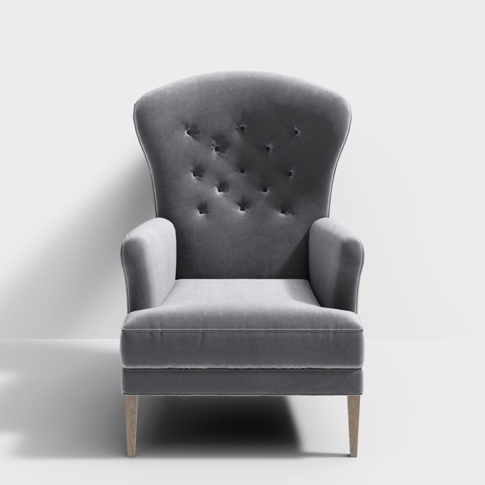 丹麦 Carl hansen 现代灰色单椅3D模型
