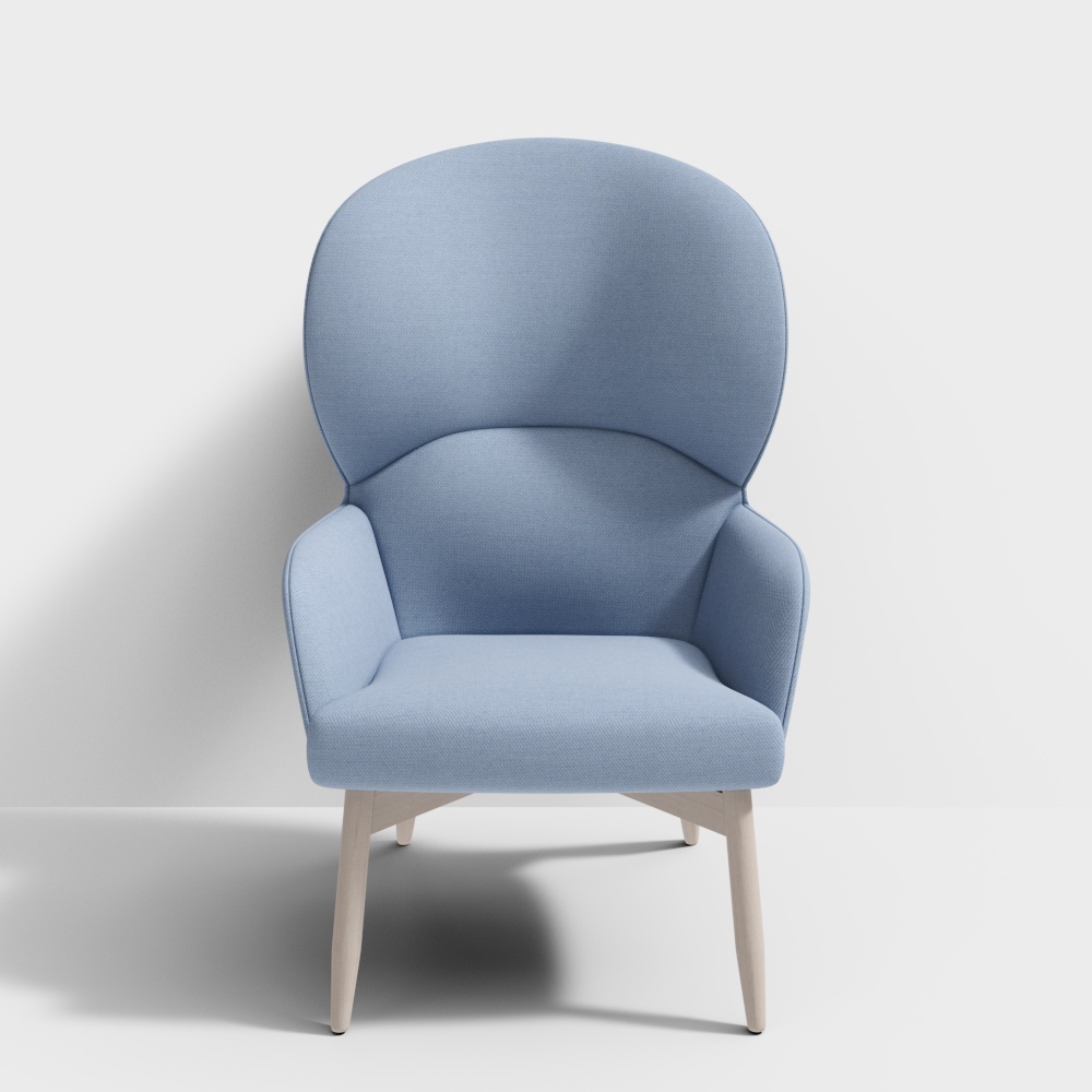 Billiani 北欧蓝色单人沙发3D模型
