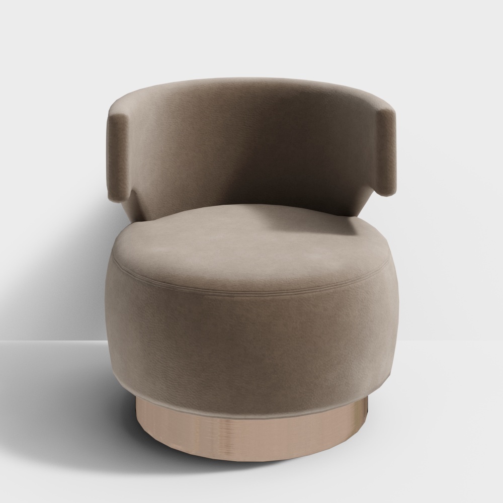 现代单人米色沙发3D模型