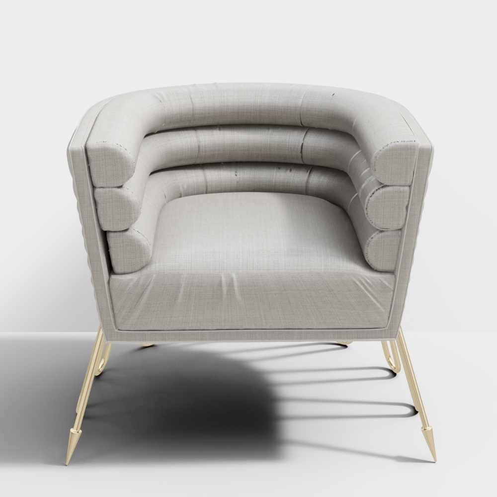 现代米色单人沙发3D模型