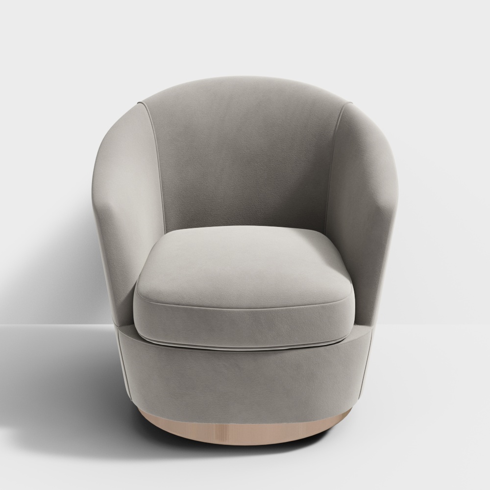 现代白色单人沙发3D模型