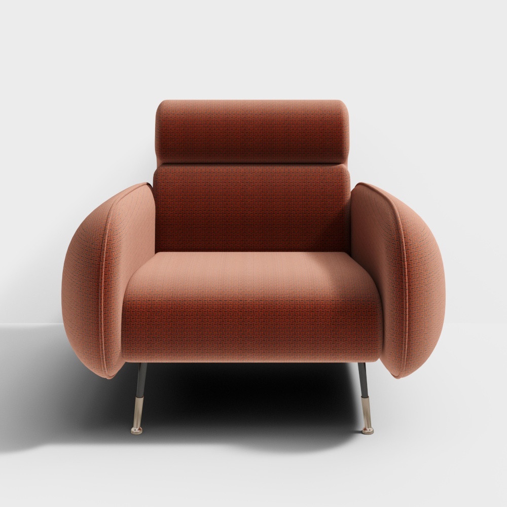 ESSENTIAL HOME 现代单人沙发椅-橙色
