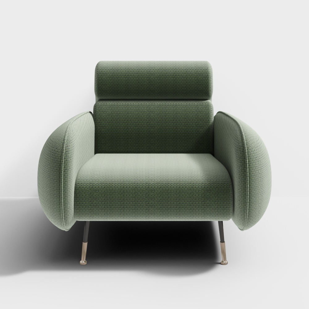 ESSENTIAL HOME 现代单人沙发椅-绿色