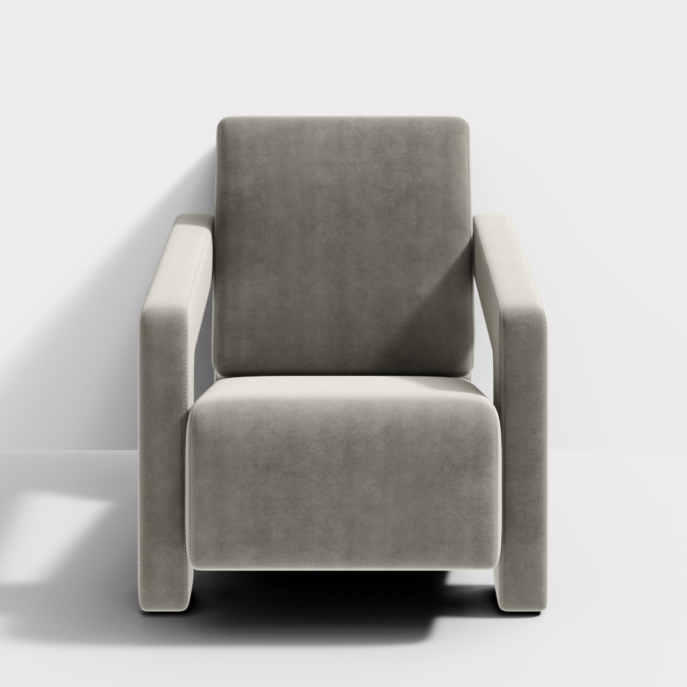 现代白色单人沙发3D模型