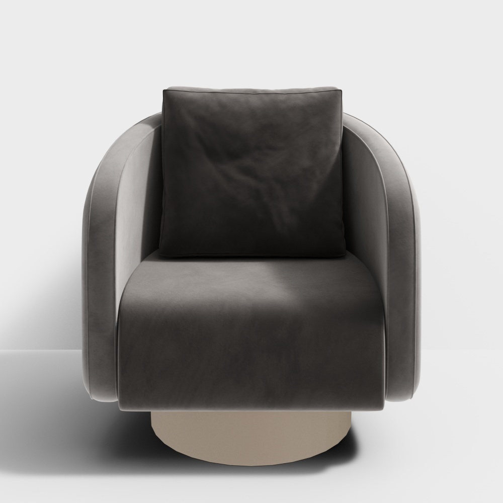 现代轻奢绒布单人沙发3D模型