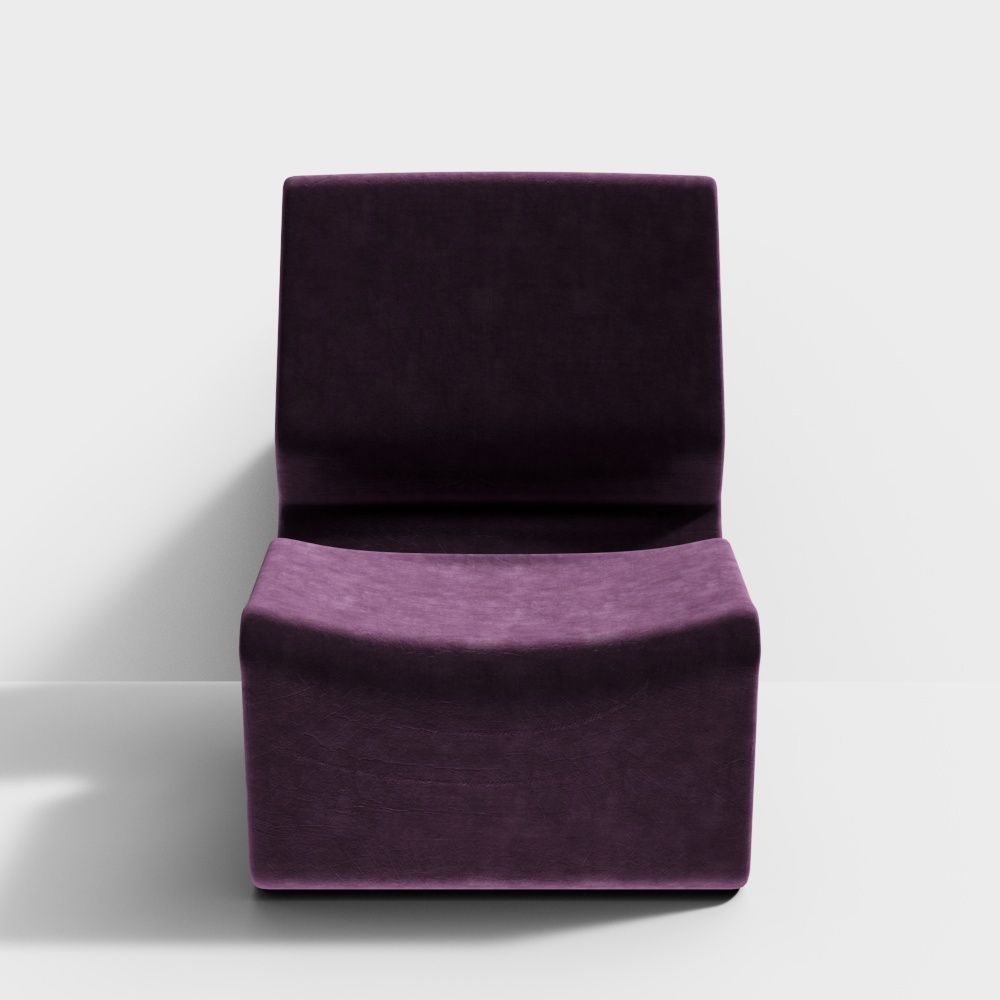 现代简约单人沙发-紫色