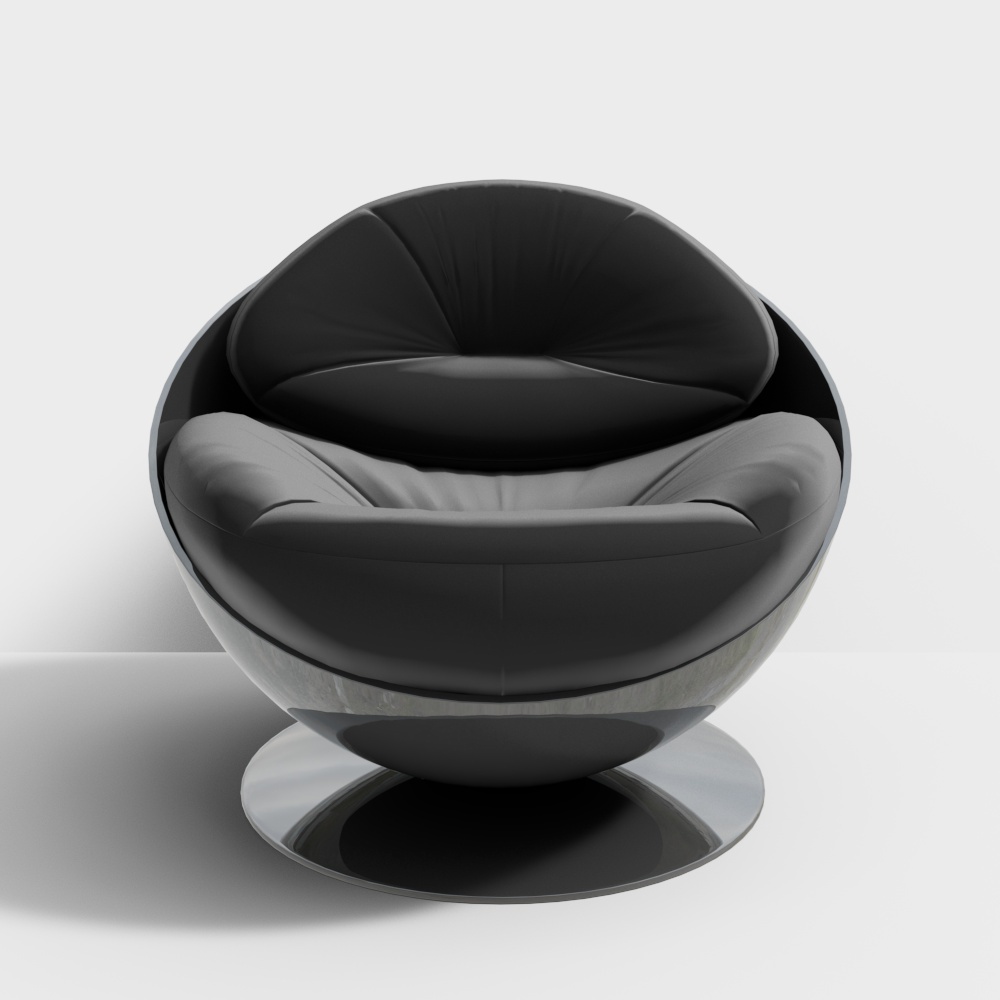现代单人灰色沙发3D模型