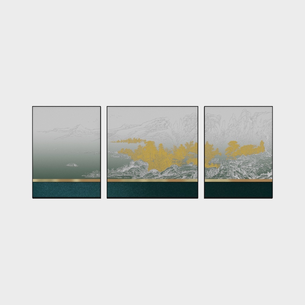 简上-立体肌理画-客厅装饰画-世外桃源A