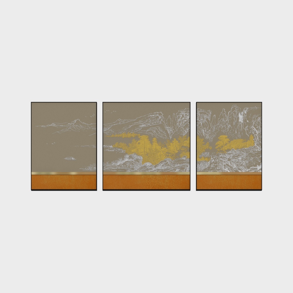 简上-立体肌理画-客厅装饰画-世外桃源B
