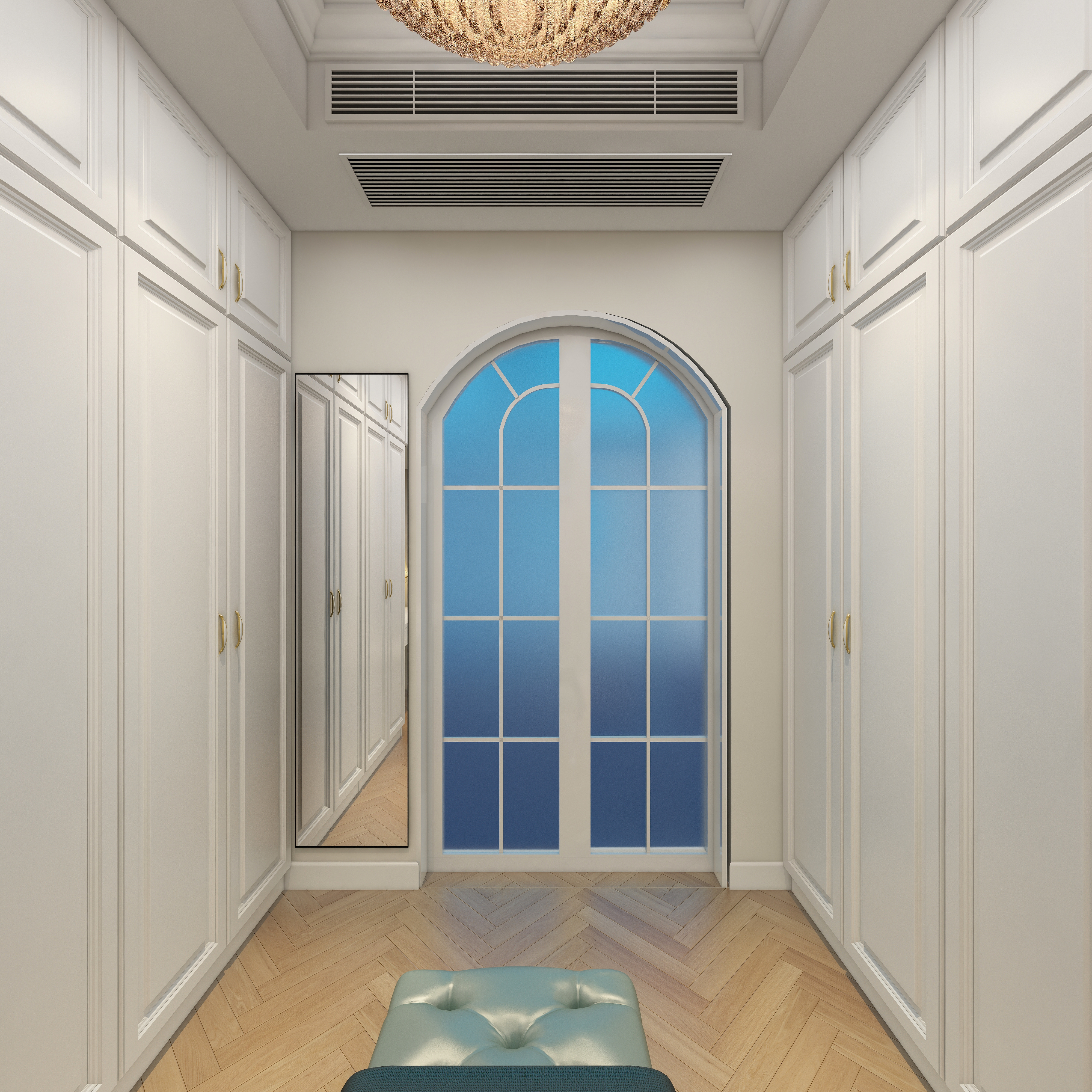 湛智华-法式110平3房重庆中商两江公馆一层衣帽间装修效果图第3张