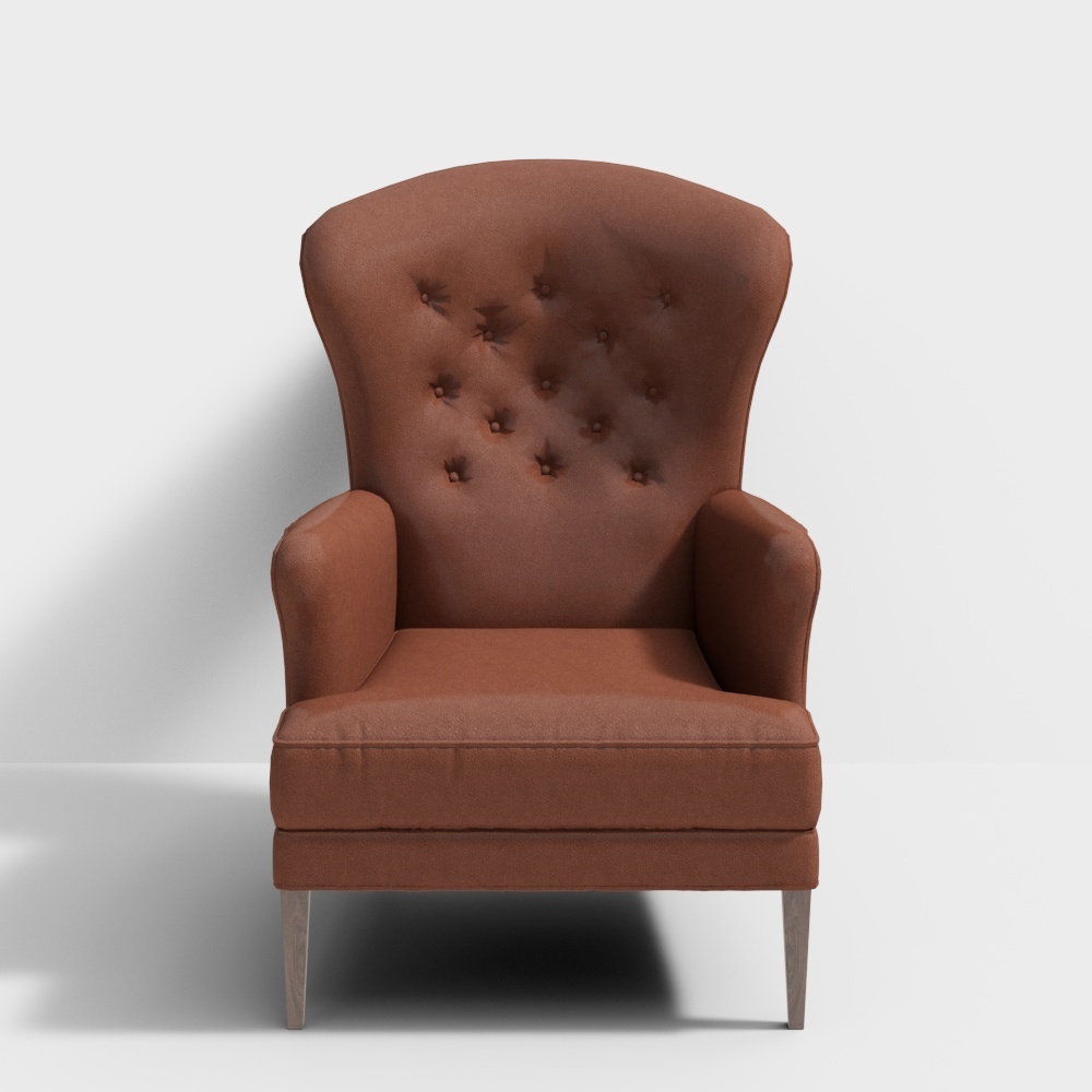 丹麦 Carl hansen 现代单椅-红色3D模型