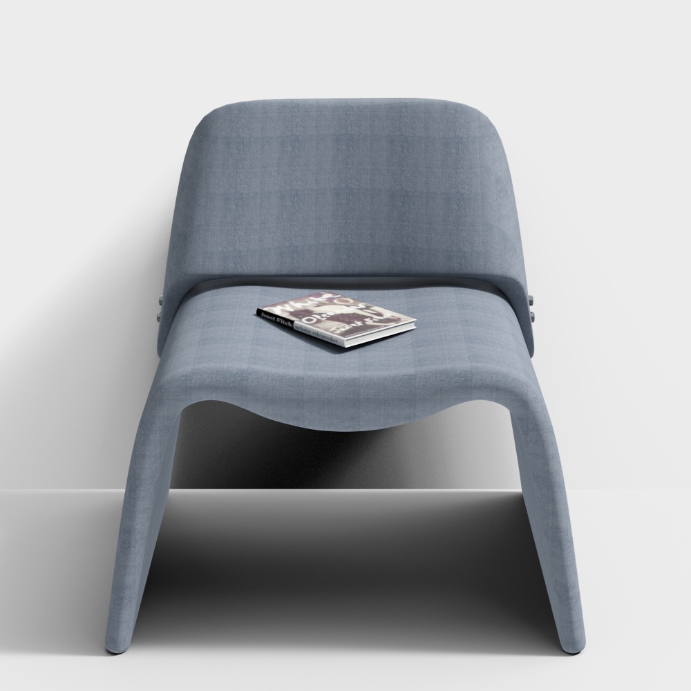 蓝色现代单人沙发3D模型