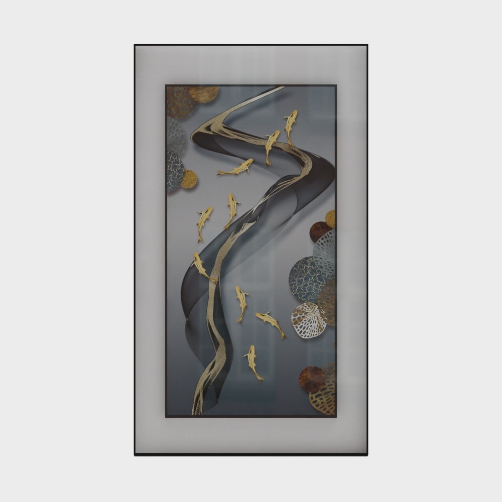 简上-轻奢风-玄关装饰画-SK-0983D模型