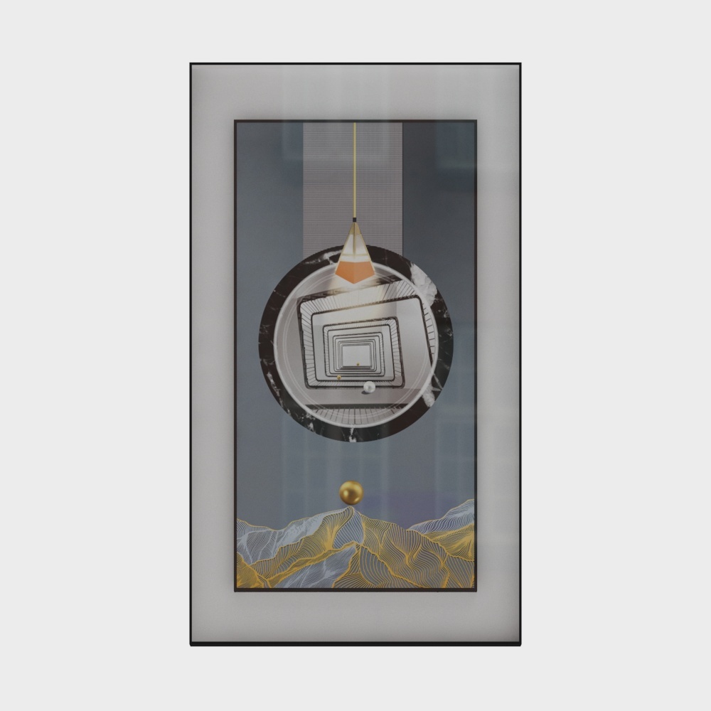 简上-轻奢风-玄关装饰画-SK-1253D模型