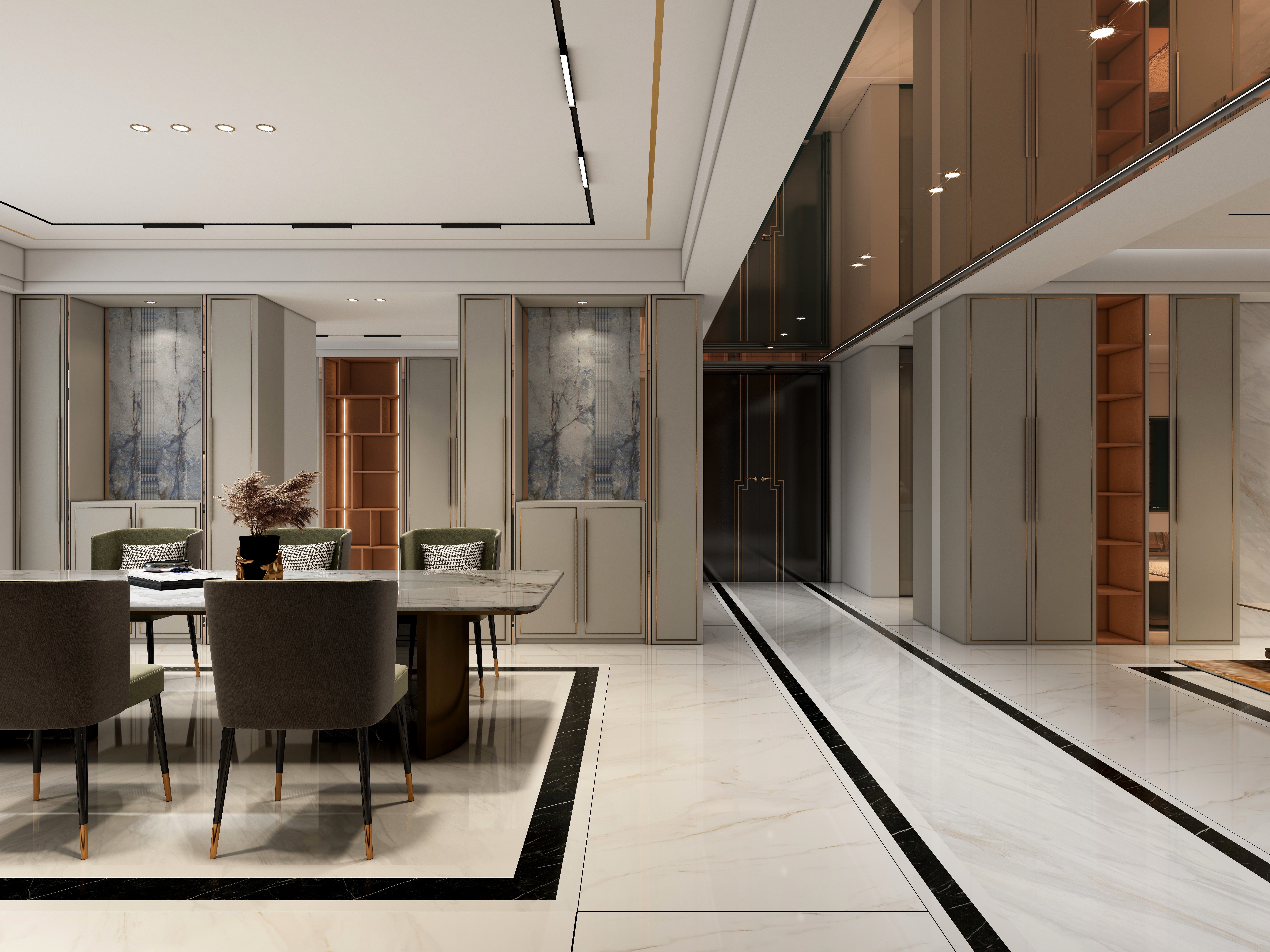 半亩木作-平层150客厅轻奢设计-装修设计方案