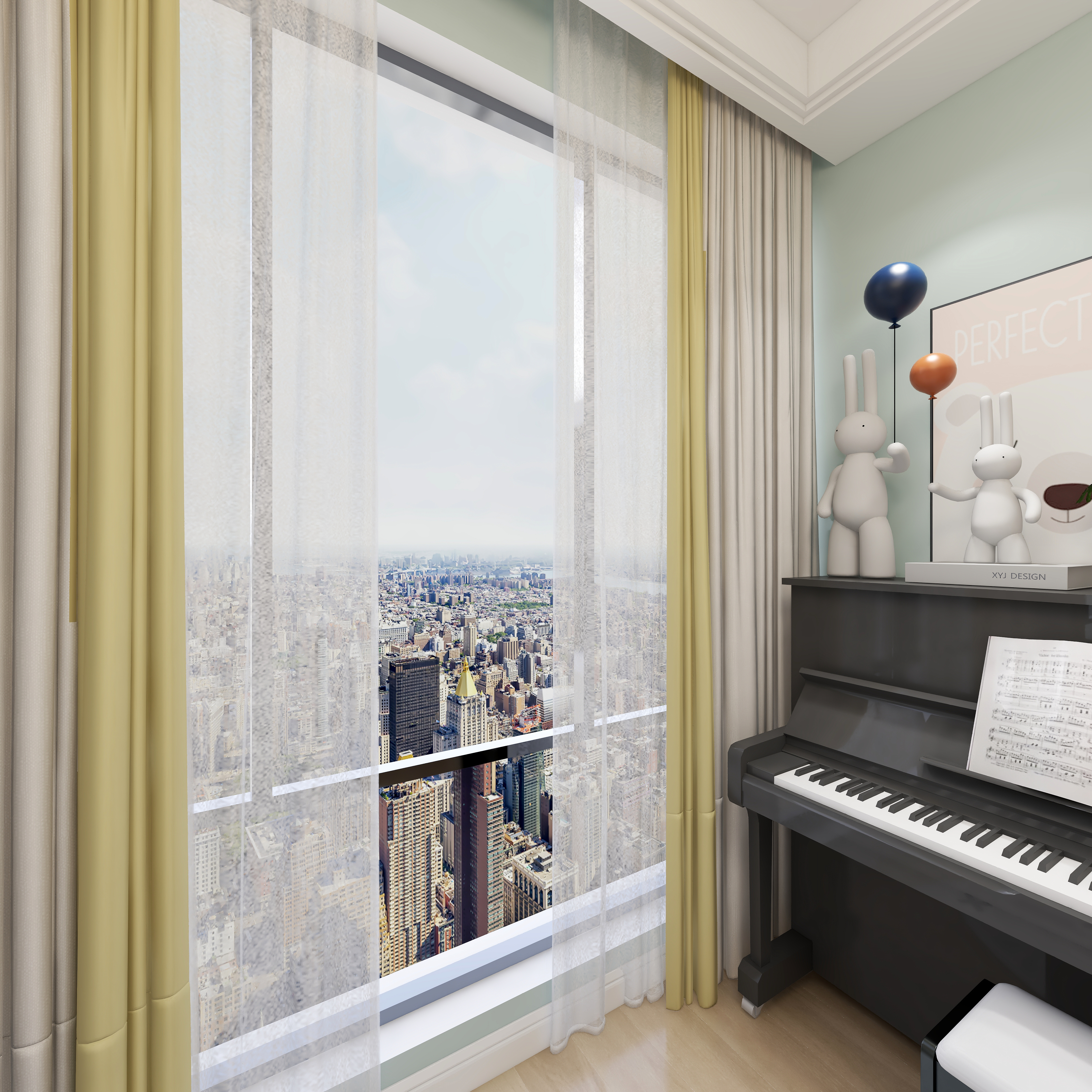 王思力-148平四居中天城--北欧清新风一层多功能室装修效果图第3张