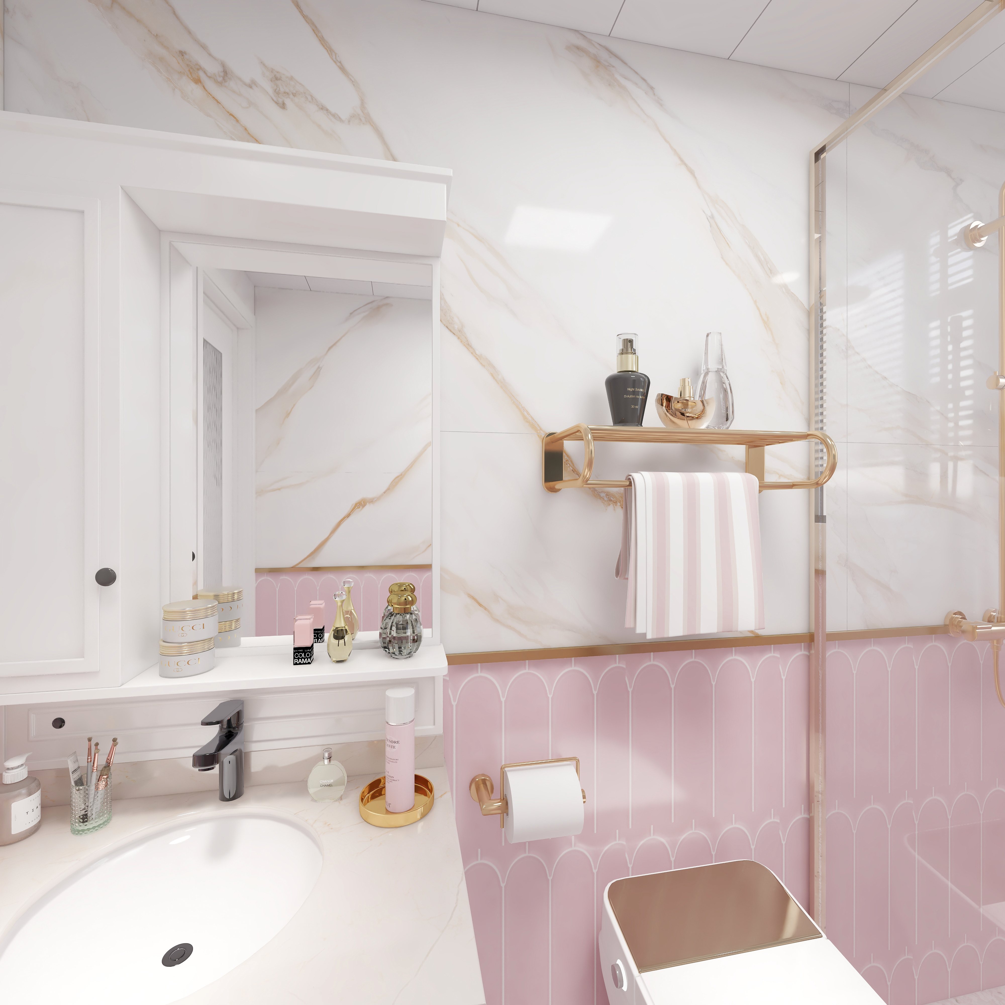 王思力-148平四居中天城--北欧清新风一层卫生间装修效果图第3张