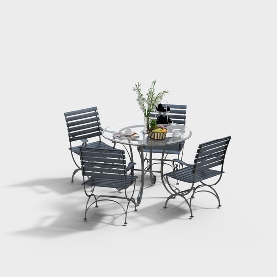 Modern Outdoor Dining Table & Chairs,Earth color