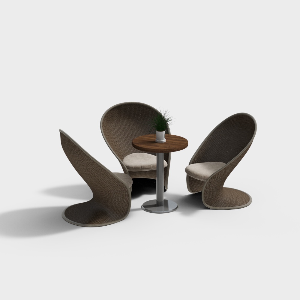 现代户外桌椅-个性桌椅组合