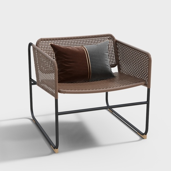 Modern Outdoor Lounge Chair,Black